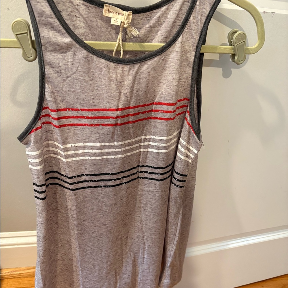 Grey Striped Tank Top